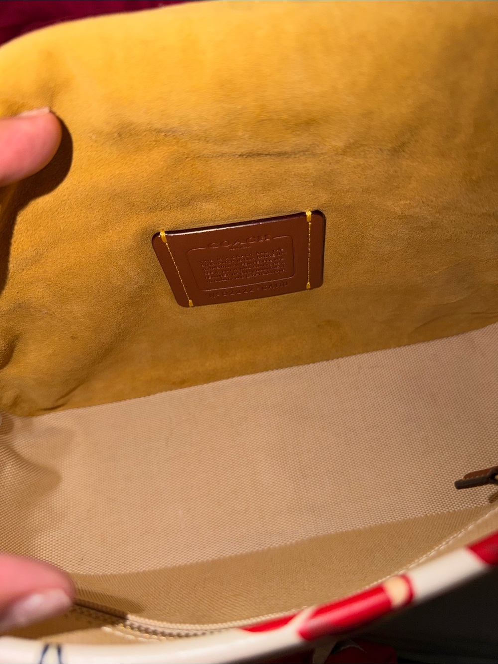 Coach Soft Tabby Leather Shoulder Bag in Cherry Print Chalk Red CA110 Preowned - Picture 9 of 14